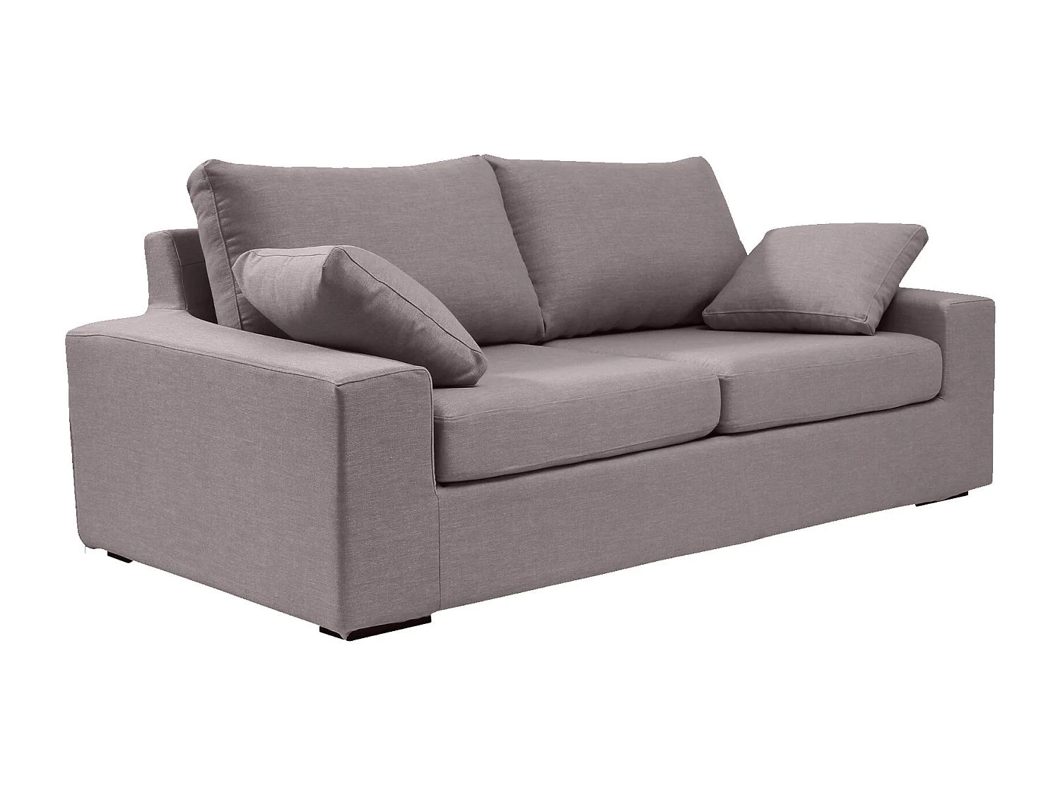 Convertible 6 cm lattes canapé 3 pl DEULE 193 cm tissu Tradition Taupe - Fab. France