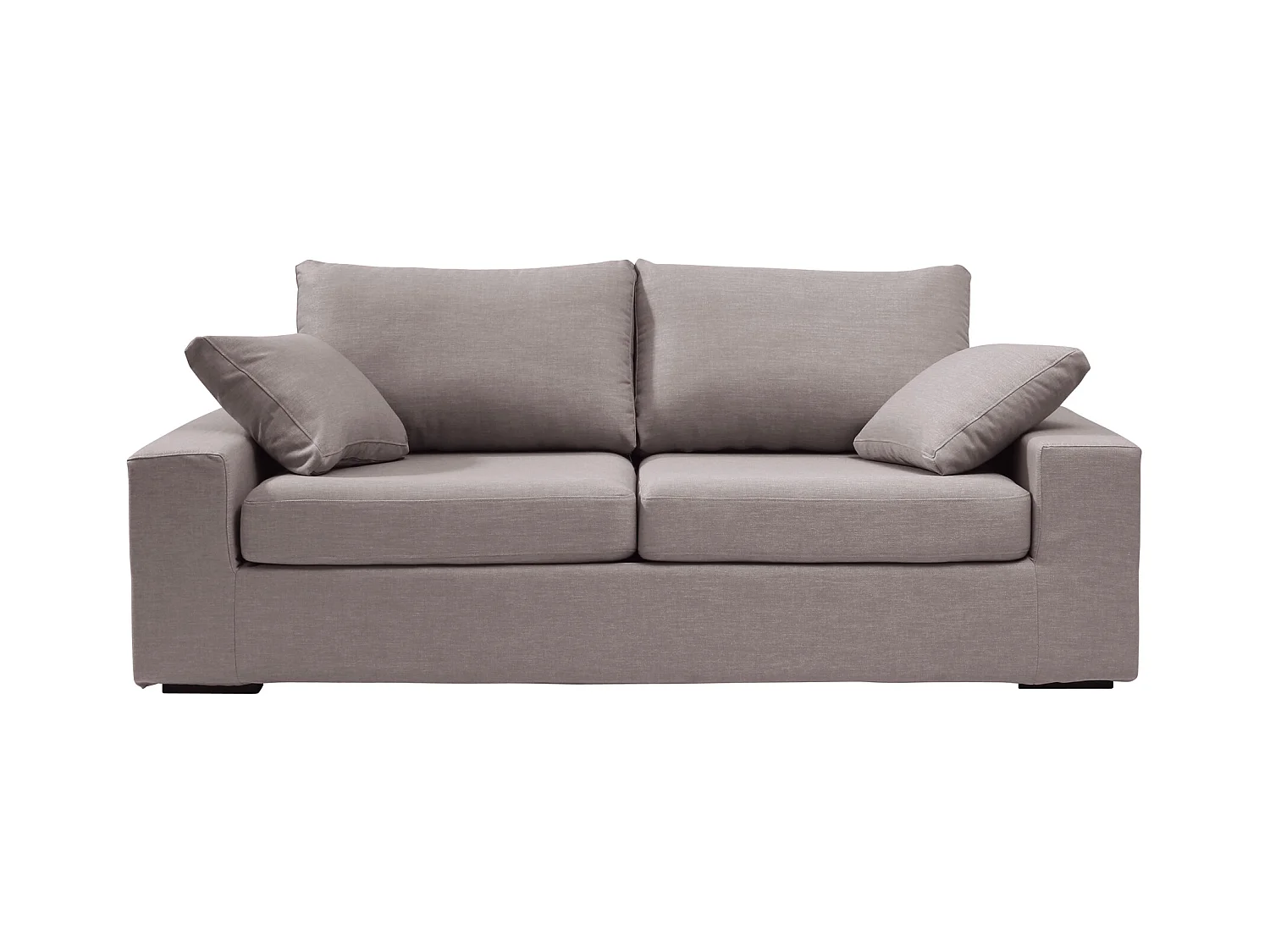 Convertible 6 cm lattes canapé 3 pl DEULE 193 cm tissu Tradition Taupe - Fab. France