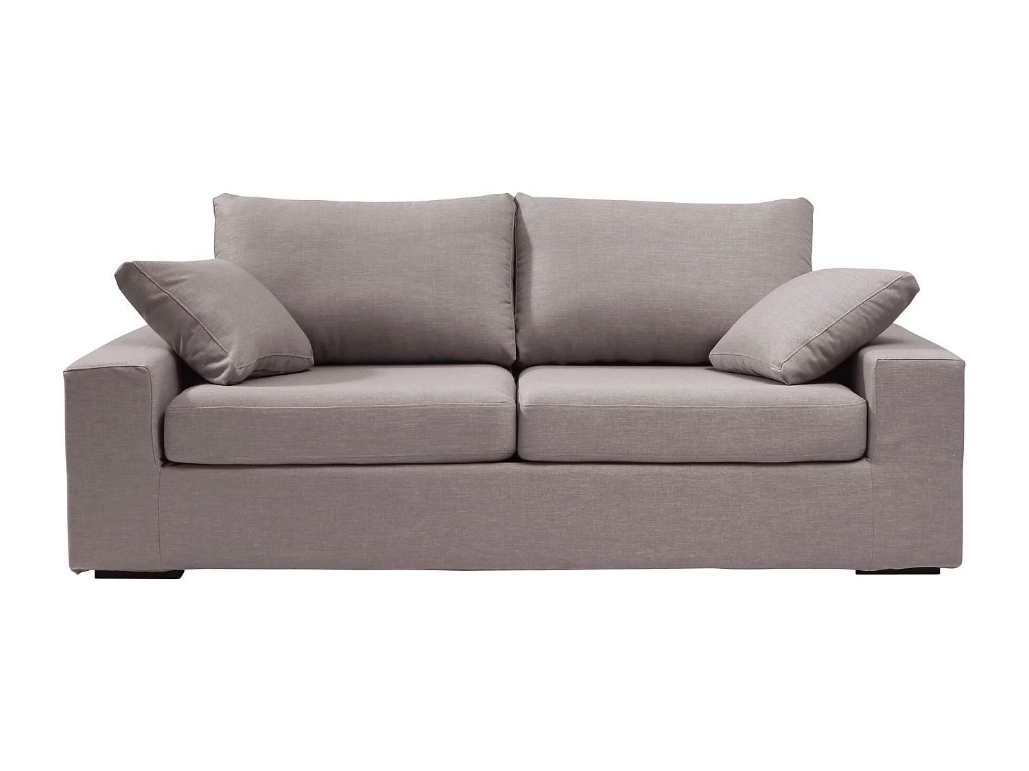 Convertible 6 cm lattes canapé 3 pl DEULE 193 cm tissu Tradition Taupe - Fab. France