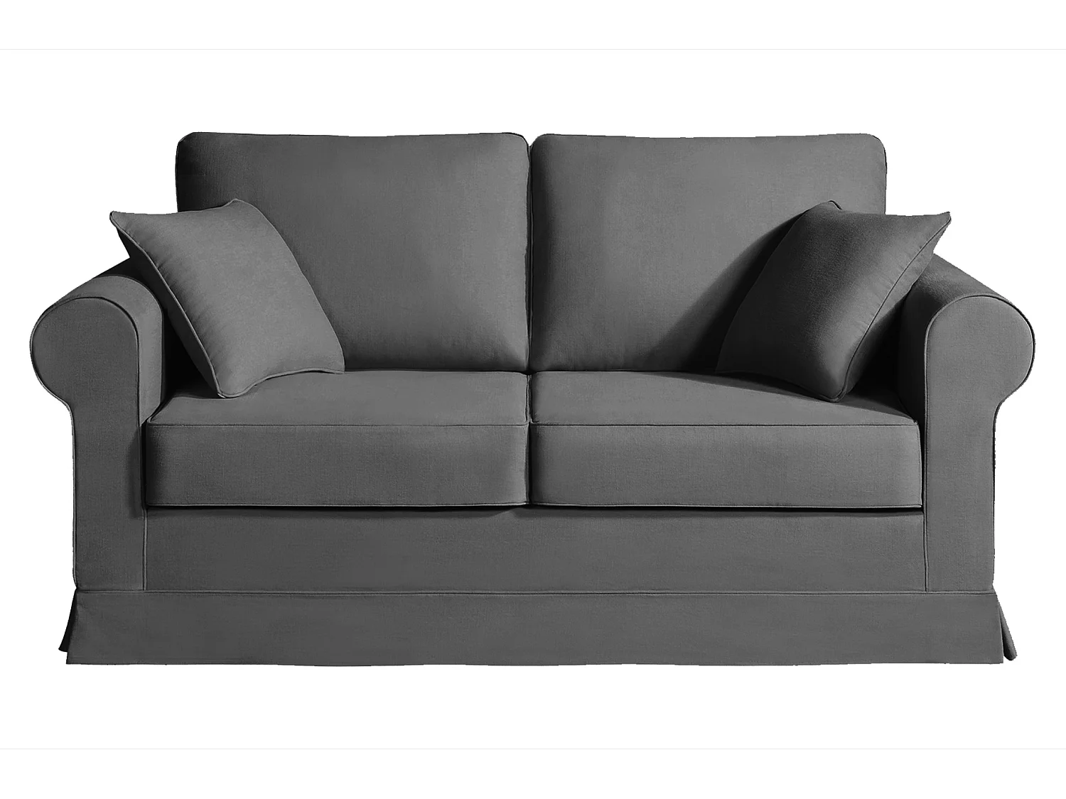 Convertible 14 cm HR 35kg/m³ canapé 2 pl COLME 180 cm tissu Tradition Anthracite