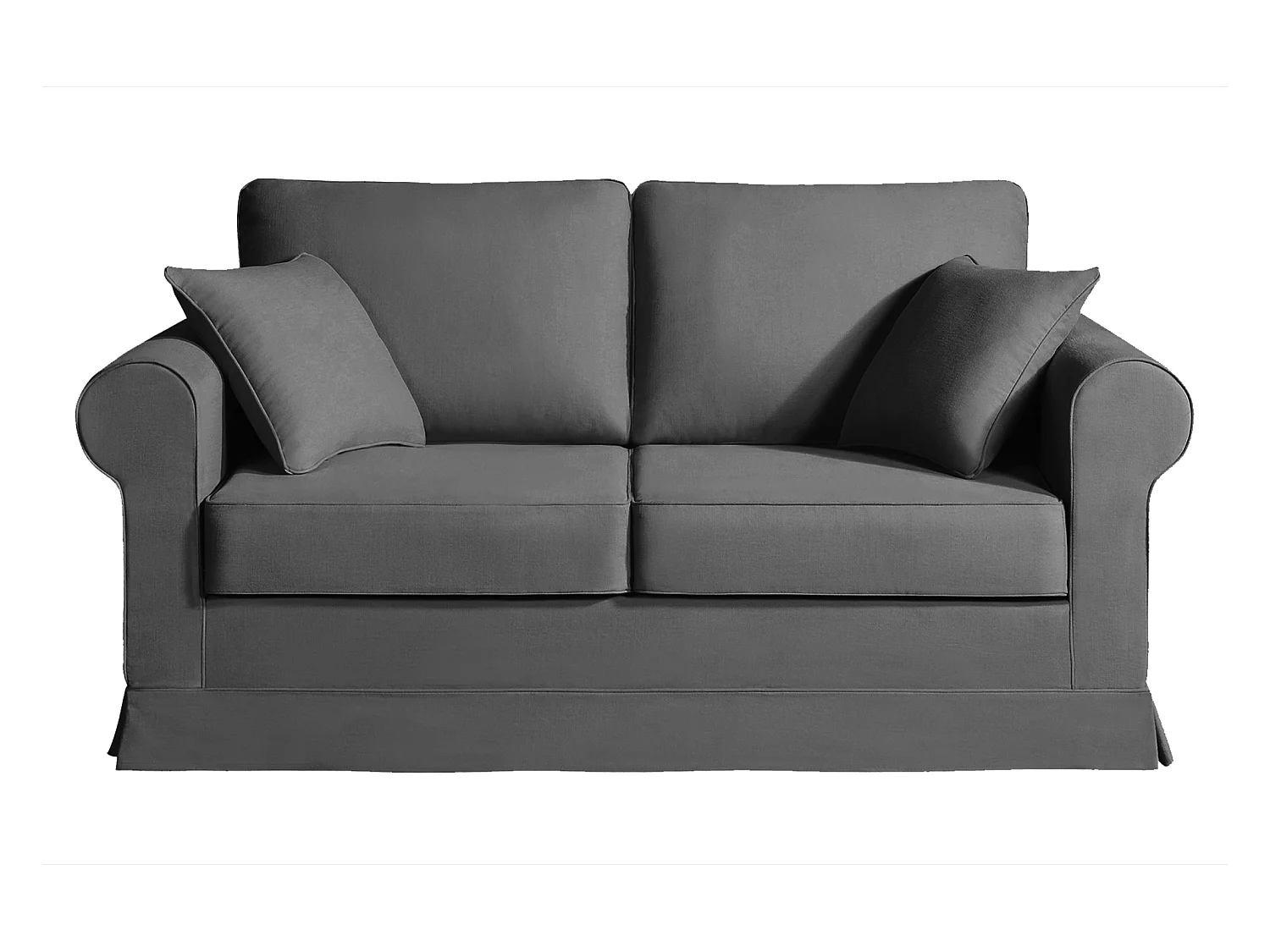 Convertible 14 cm HR 35kg/m³ canapé 2 pl COLME 180 cm tissu Tradition Anthracite