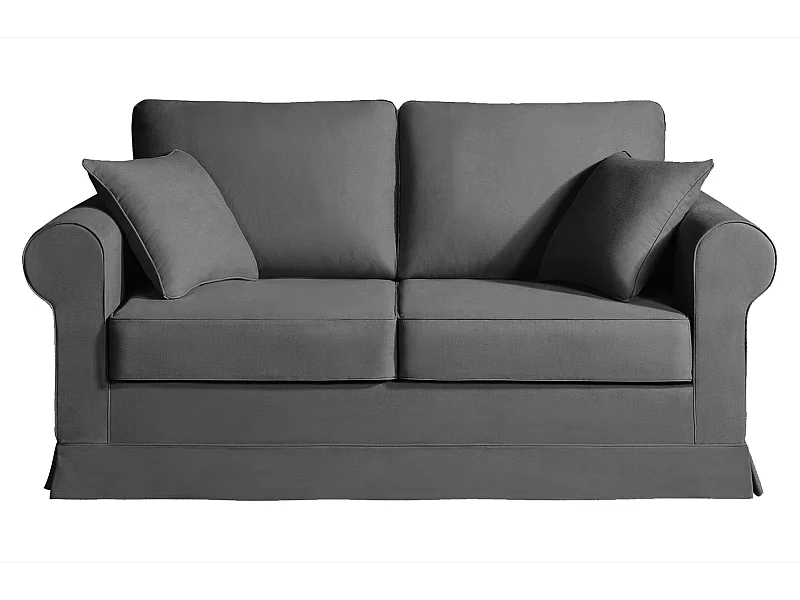 Convertible 14 cm HR 35kg/m³ canapé 2 pl COLME 180 cm tissu Tradition Anthracite