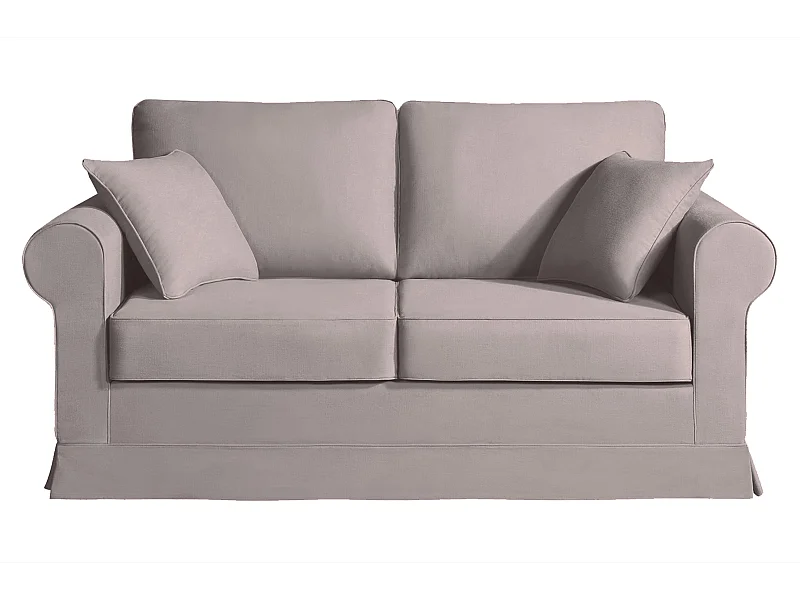 Convertible 14 cm HR 35kg/m³ canapé 2 pl COLME 180 cm tissu Tradition Taupe - Fab. France