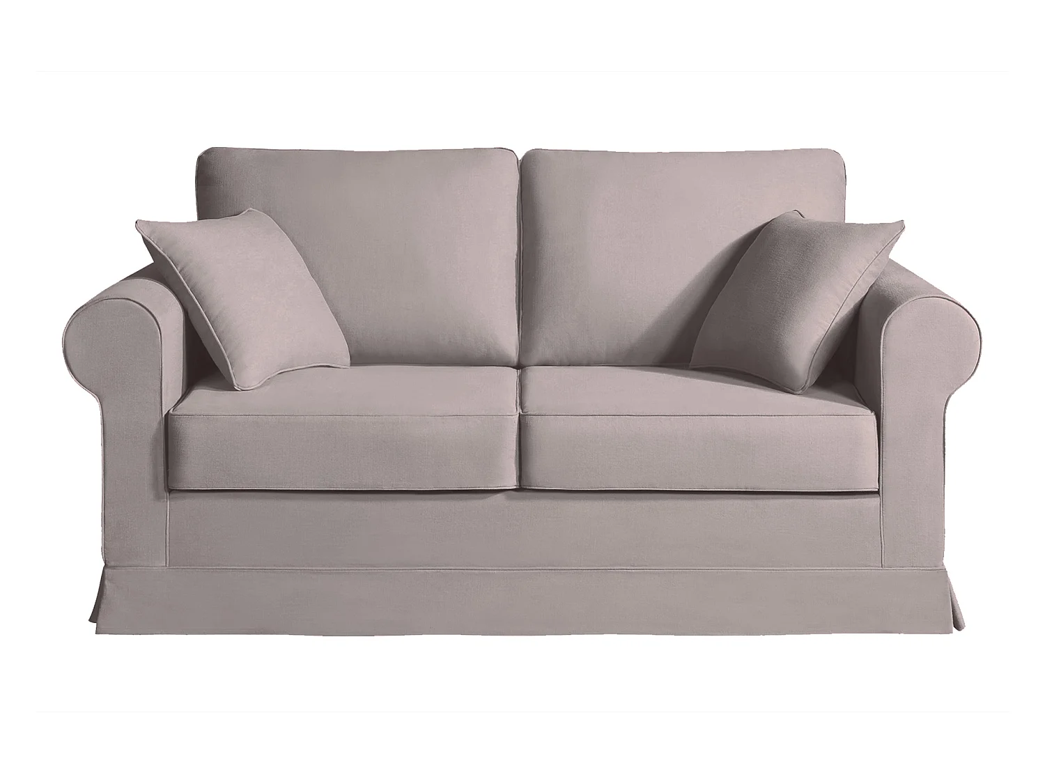 Convertible 14 cm HR 35kg/m³ canapé 2 pl COLME 180 cm tissu Tradition Taupe - Fab. France