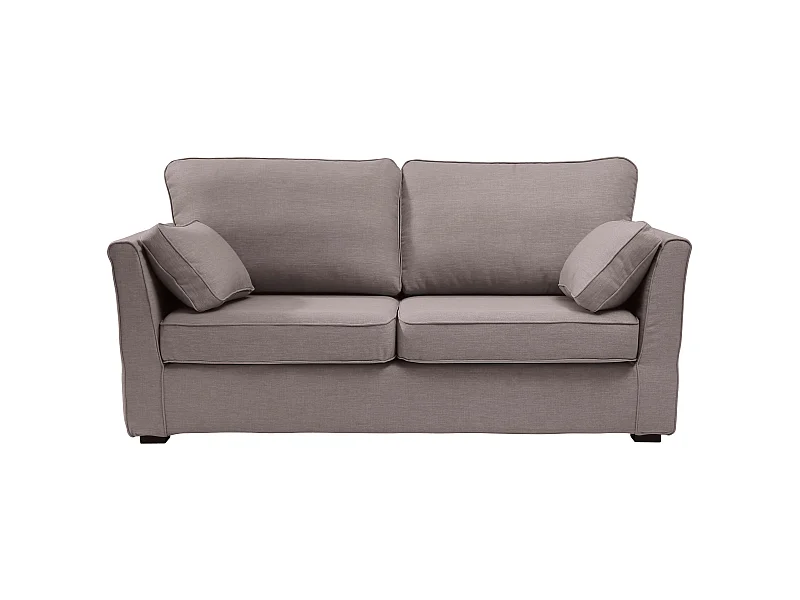 Convertible 6 cm lattes canapé 3 pl ESCAUT 185 cm tissu Tradition Taupe - Fab. France