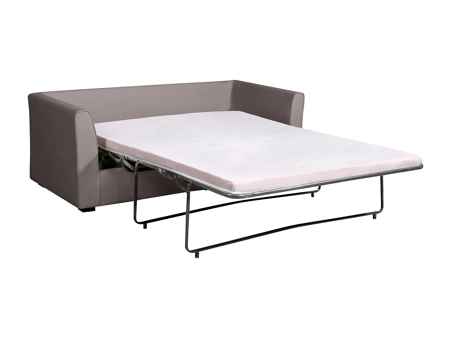 Convertible 6 cm lattes canapé 3 pl ESCAUT 185 cm tissu Tradition Taupe - Fab. France