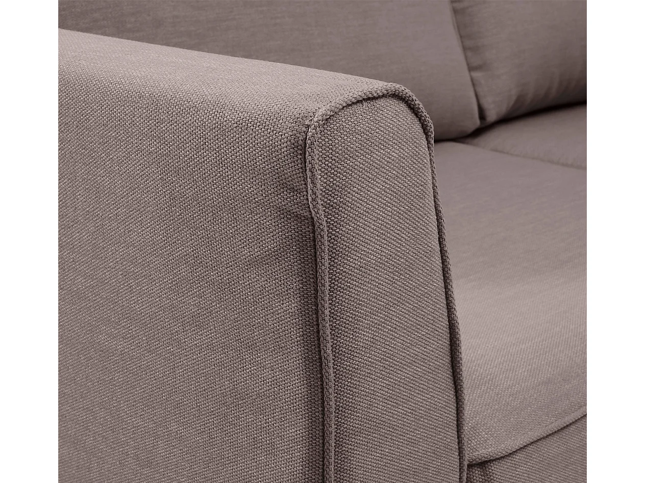 Convertible 6 cm lattes canapé 3 pl ESCAUT 185 cm tissu Tradition Taupe - Fab. France