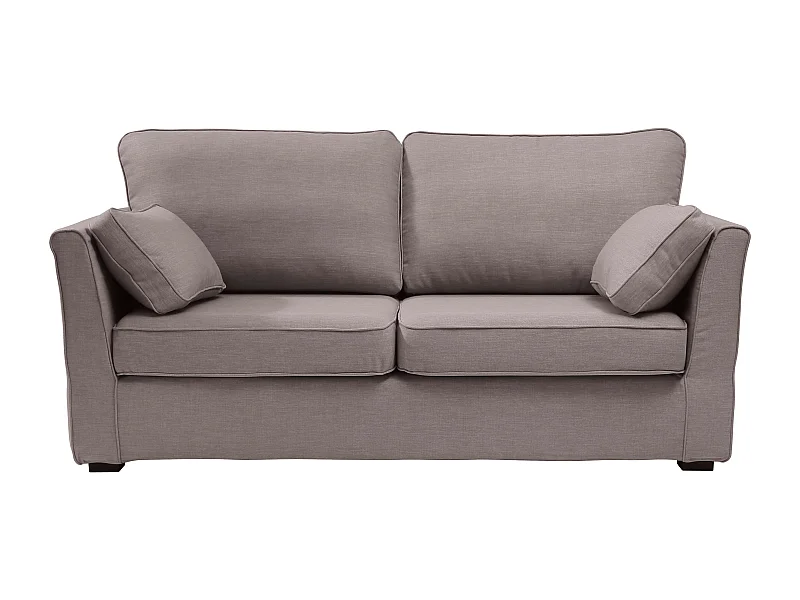 Convertible 6 cm lattes canapé 3 pl ESCAUT 185 cm tissu Tradition Taupe - Fab. France