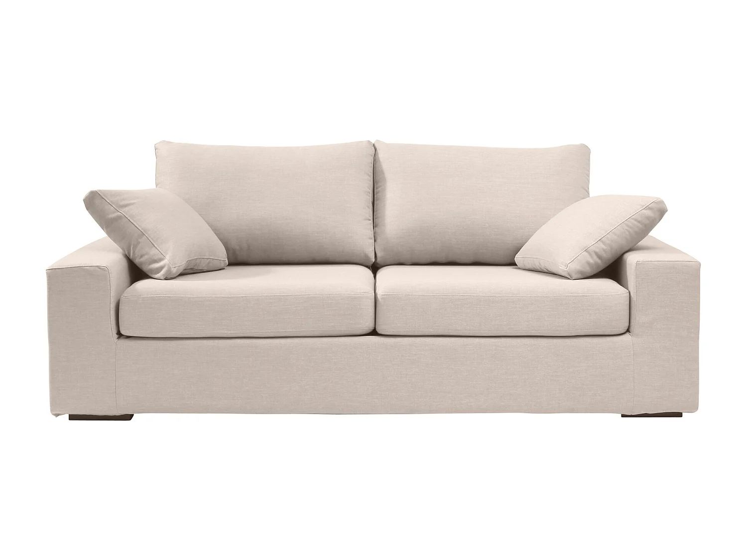 Convertible 6 cm lattes canapé 3 pl DEULE 193 cm tissu Tradition Beige - Fab. France