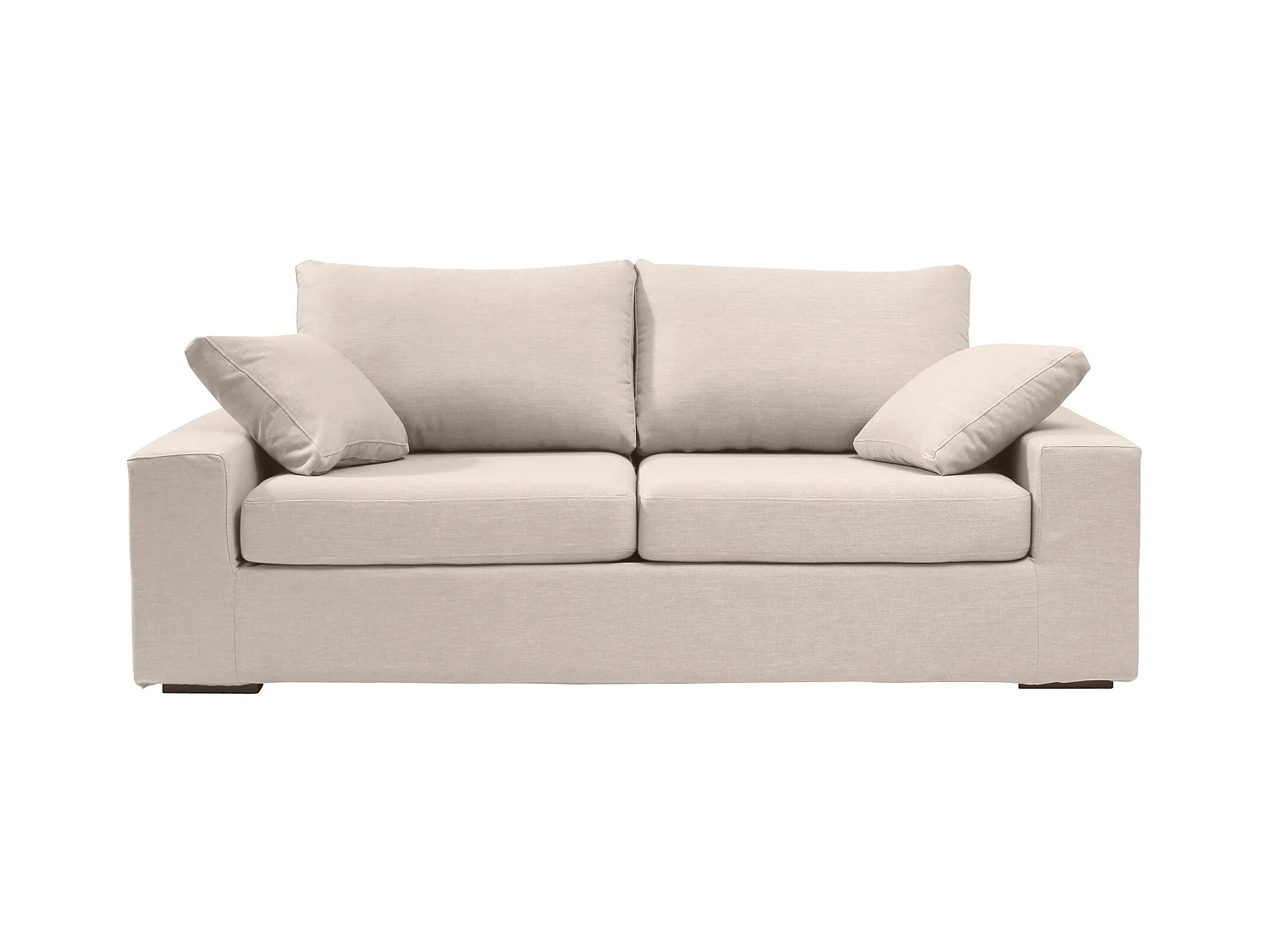 Convertible 6 cm lattes canapé 3 pl DEULE 193 cm tissu Tradition Beige - Fab. France