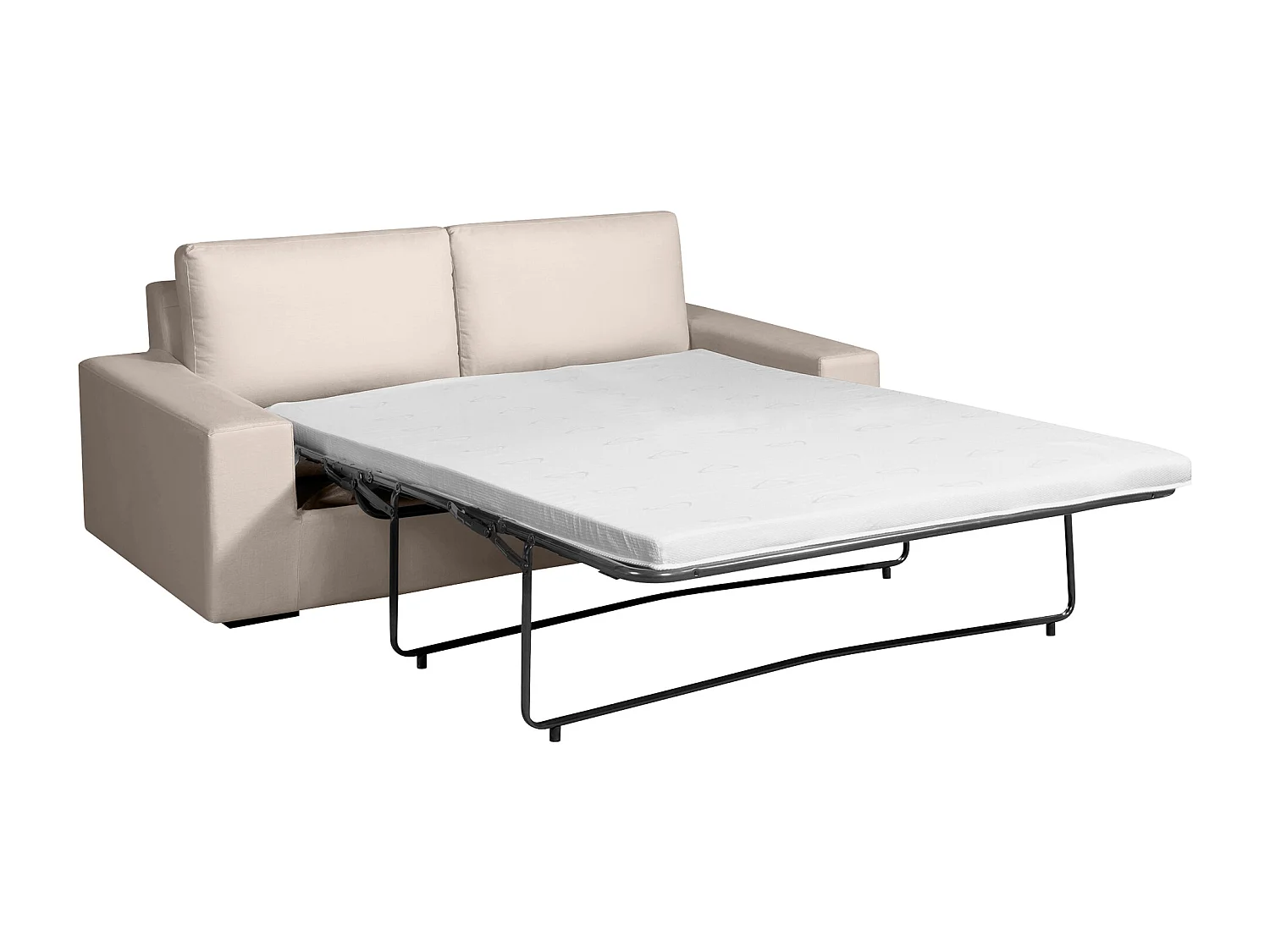 Convertible 6 cm lattes canapé 3 pl DEULE 193 cm tissu Tradition Beige - Fab. France