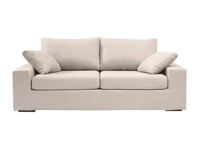 Convertible 6 cm lattes canapé 3 pl DEULE 193 cm tissu Tradition Beige - Fab. France