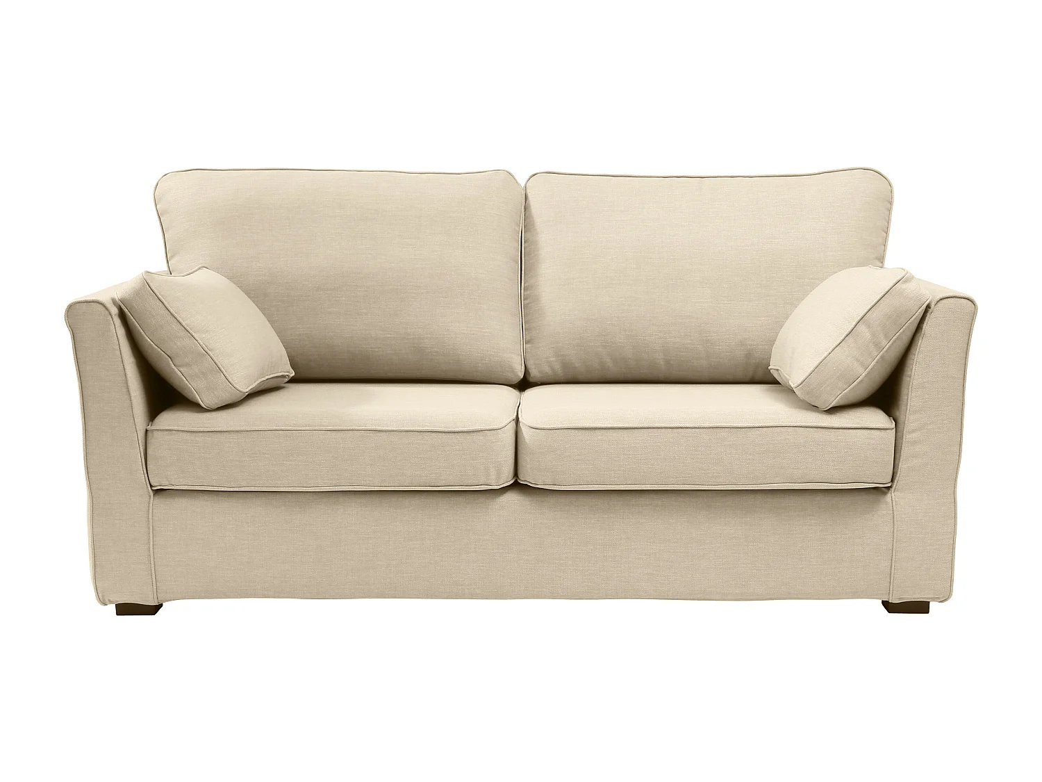 Convertible 6 cm lattes canapé 3 pl ESCAUT 185 cm tissu Tradition Beige - Fab. France