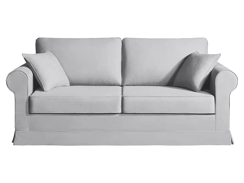 Convertible 14 cm HR 35kg/m³ canapé 3 pl COLME 200 cm tissu Tradition Gris Clair