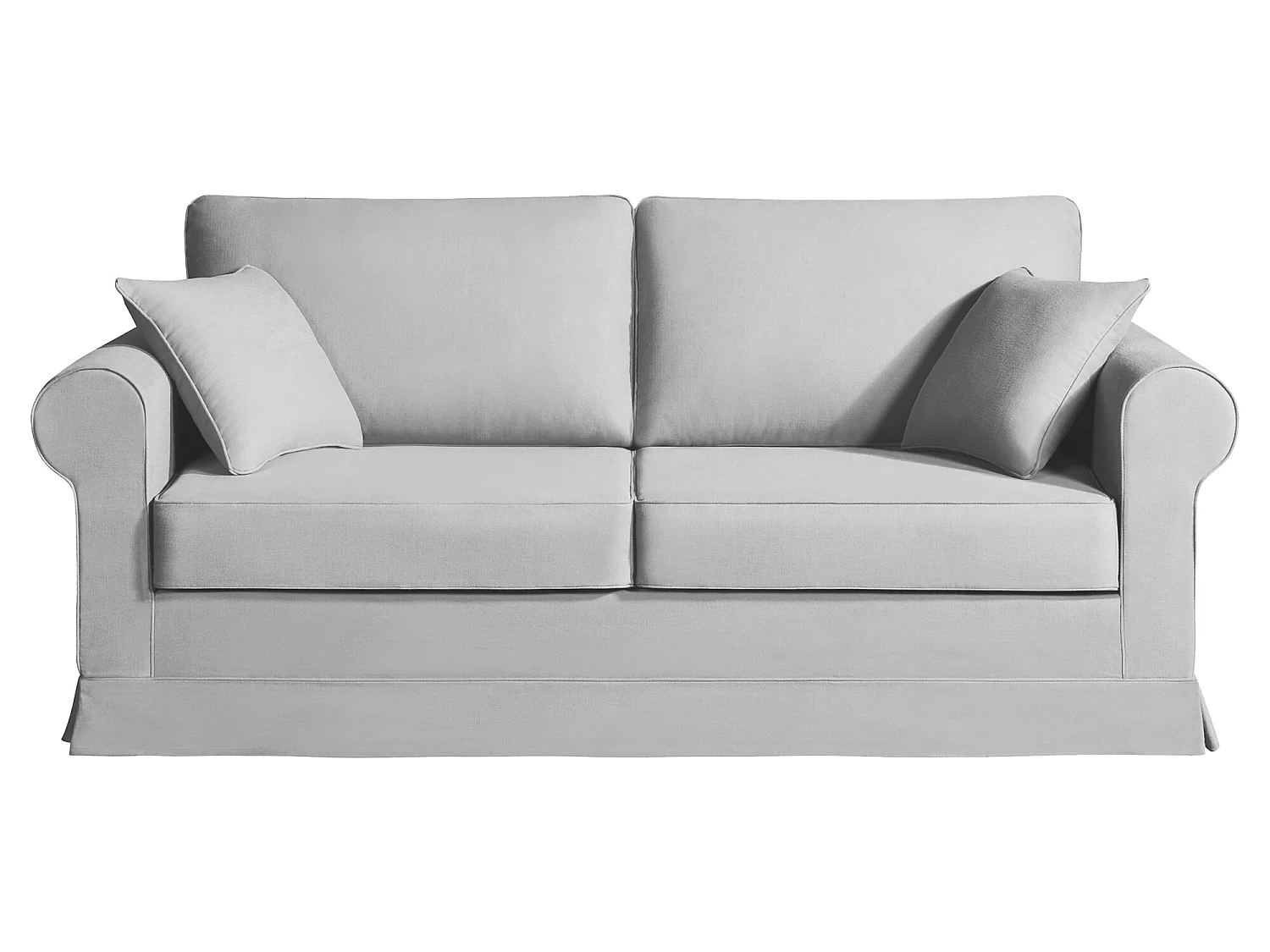 Convertible 14 cm HR 35kg/m³ canapé 3 pl COLME 200 cm tissu Tradition Gris Clair