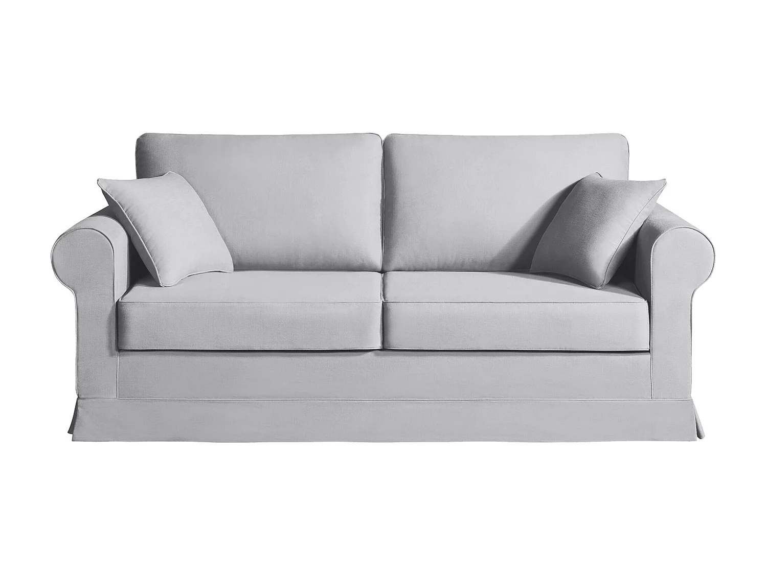 Convertible 14 cm HR 35kg/m³ canapé 3 pl COLME 200 cm tissu Tradition Gris Clair