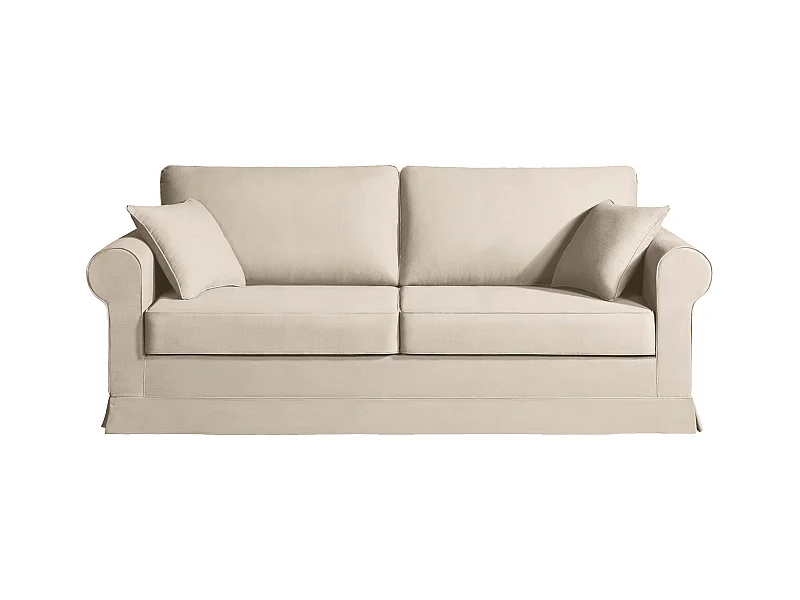 Convertible 14 cm HR 35kg/m³ canapé 4 pl COLME 220 cm tissu Tradition Beige