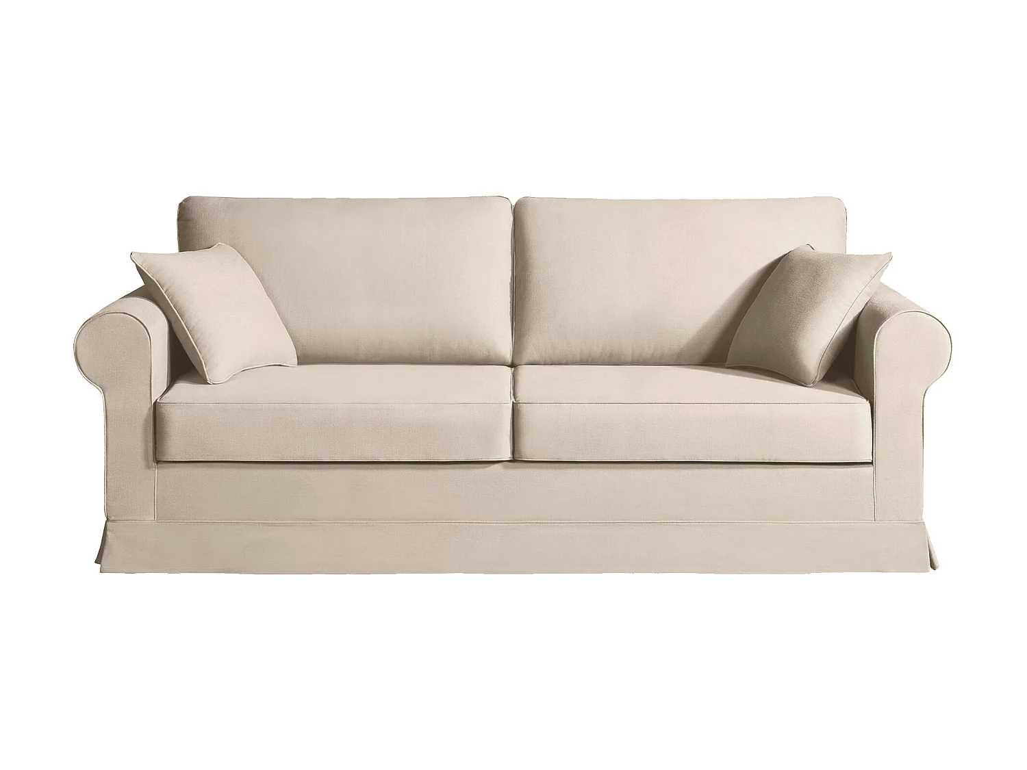 Convertible 14 cm HR 35kg/m³ canapé 4 pl COLME 220 cm tissu Tradition Beige