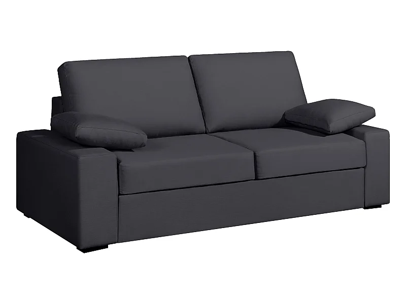 Convertible 14 cm HR 35kg/m³ canapé 3 pl DEULE 203 cm Tradition Anthracite - Fab. France