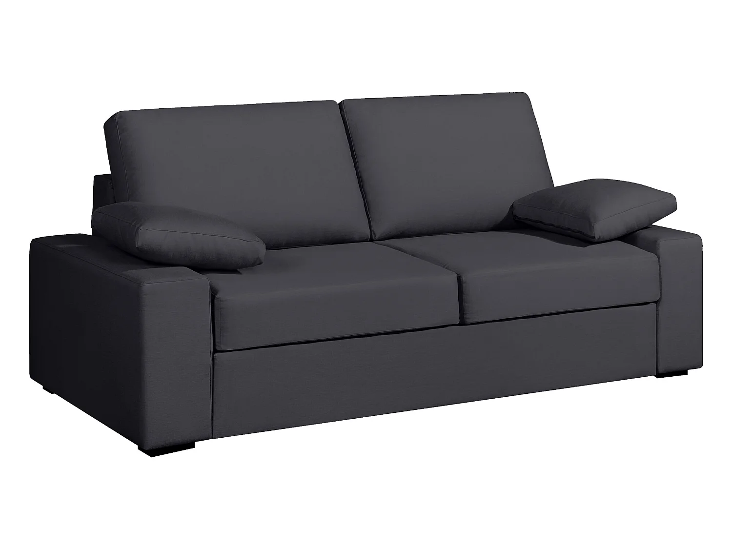 Convertible 14 cm HR 35kg/m³ canapé 3 pl DEULE 203 cm Tradition Anthracite - Fab. France