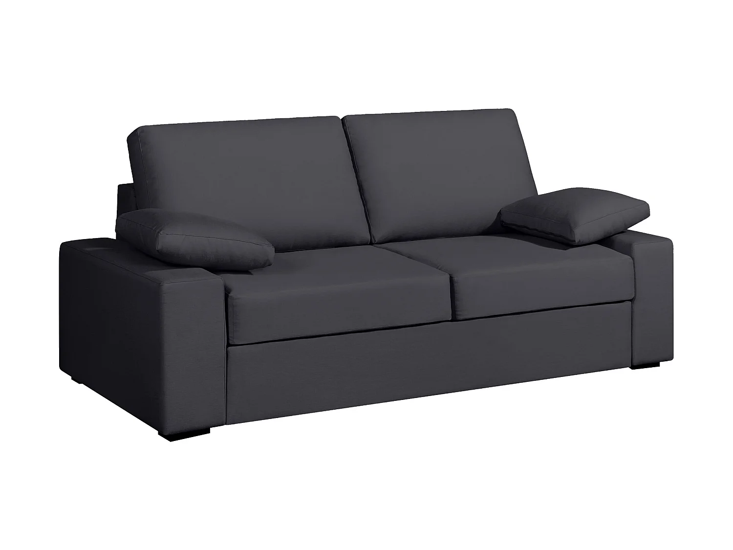 Convertible 14 cm HR 35kg/m³ canapé 3 pl DEULE 203 cm Tradition Anthracite - Fab. France