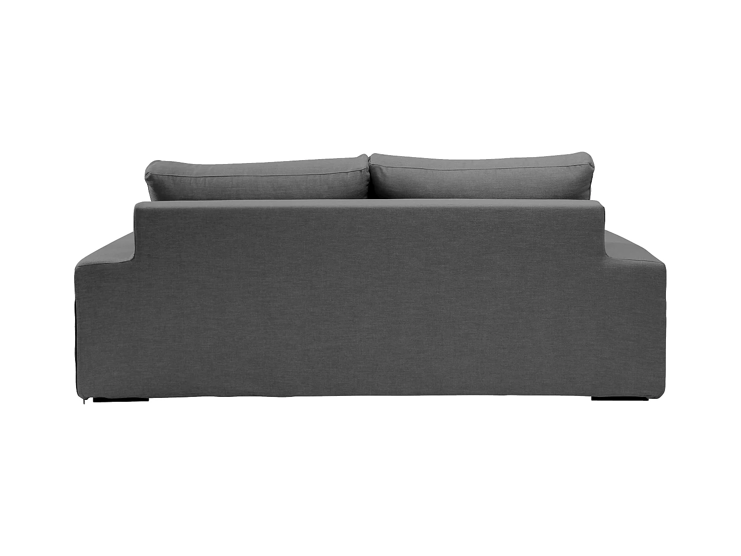 Convertible 6 cm lattes canapé 3 pl DEULE 193 cm tissu Tradition Anthracite - Fab. France