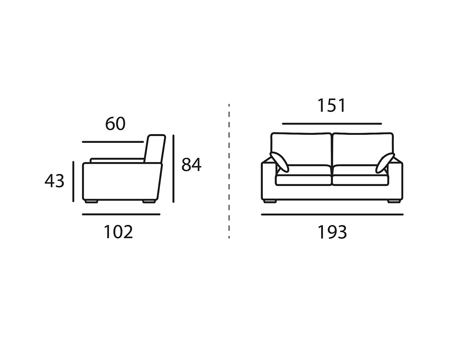 Convertible 6 cm lattes canapé 3 pl DEULE 193 cm tissu Tradition Anthracite - Fab. France