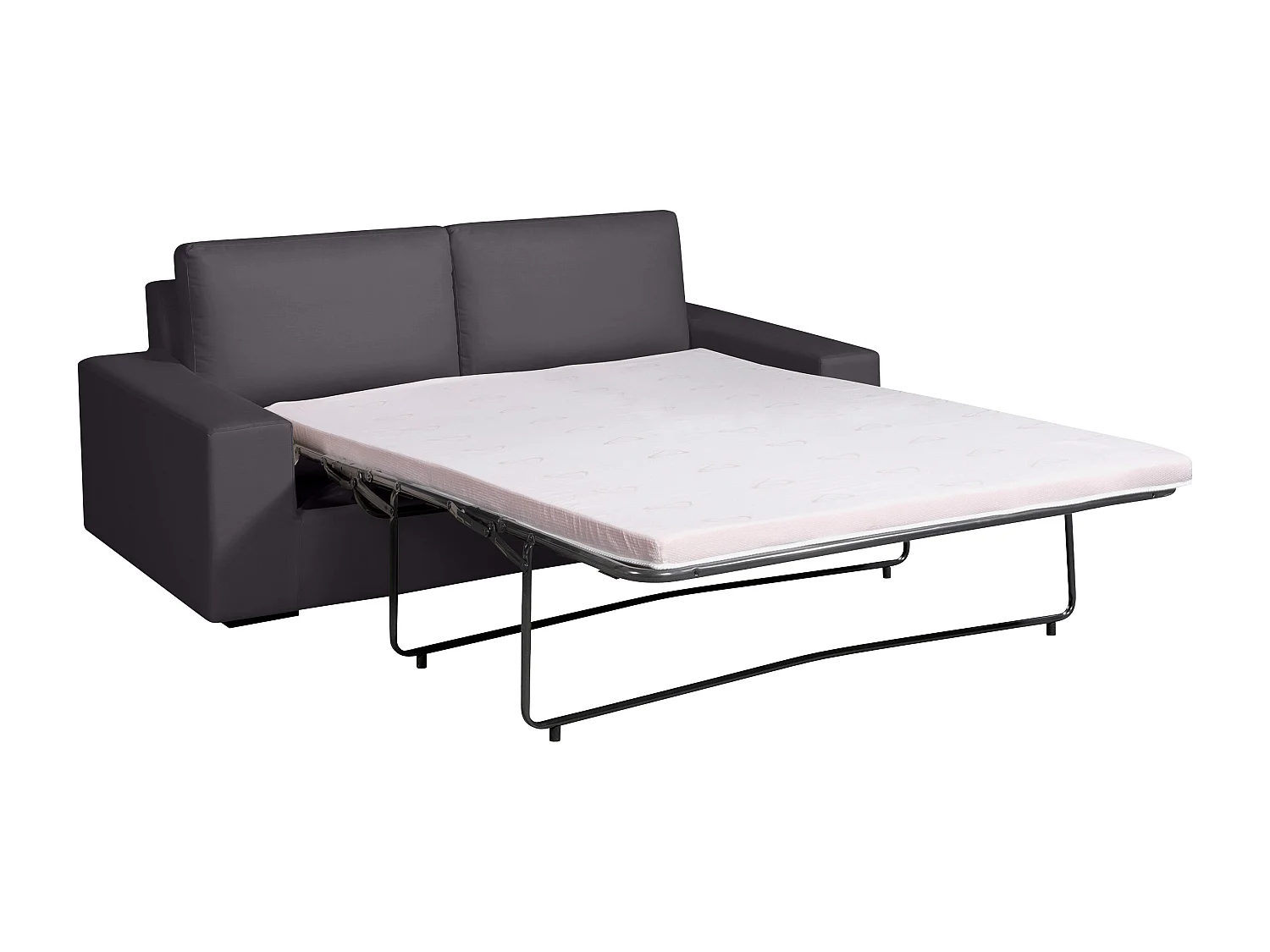 Convertible 6 cm lattes canapé 3 pl DEULE 193 cm tissu Tradition Anthracite - Fab. France