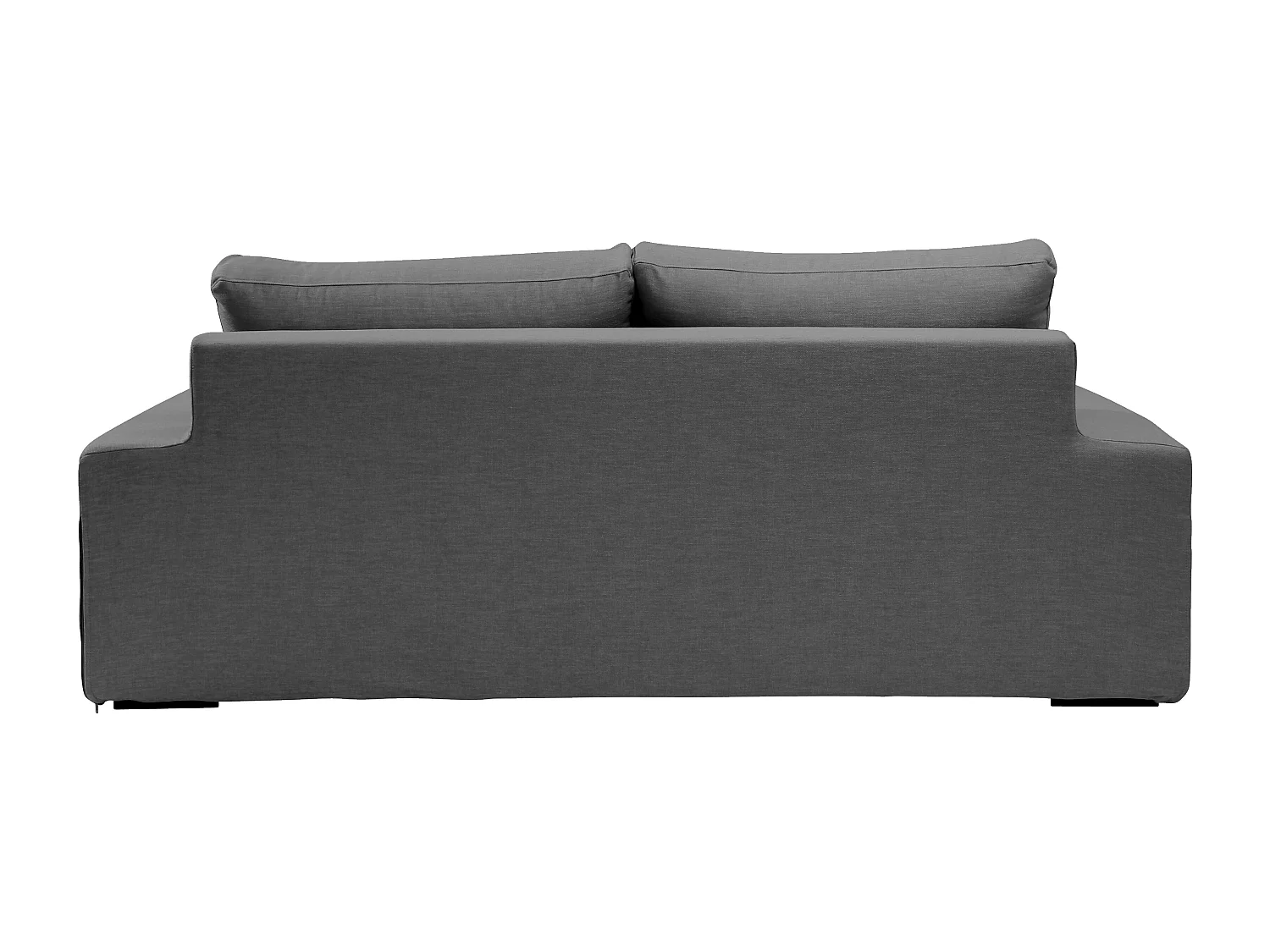 Convertible 6 cm lattes canapé 3 pl DEULE 193 cm tissu Tradition Anthracite - Fab. France