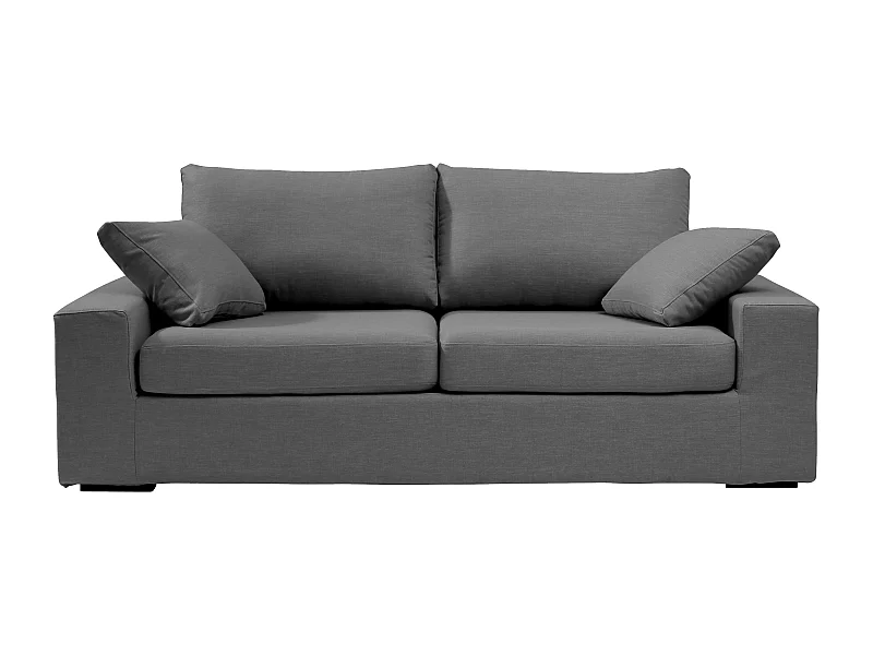 Convertible 6 cm lattes canapé 3 pl DEULE 193 cm tissu Tradition Anthracite - Fab. France