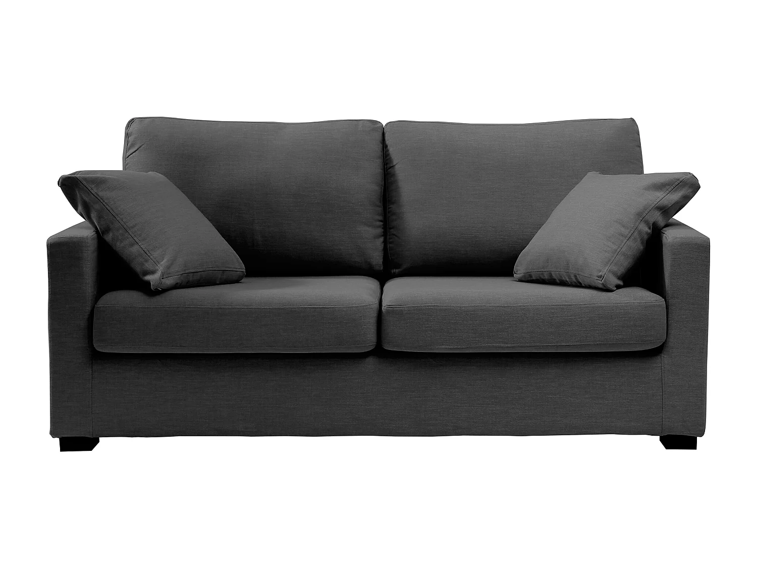 Convertible 6 cm lattes canapé 3 pl LYS 175 cm tissu Tradition Anthracite - Fab. France