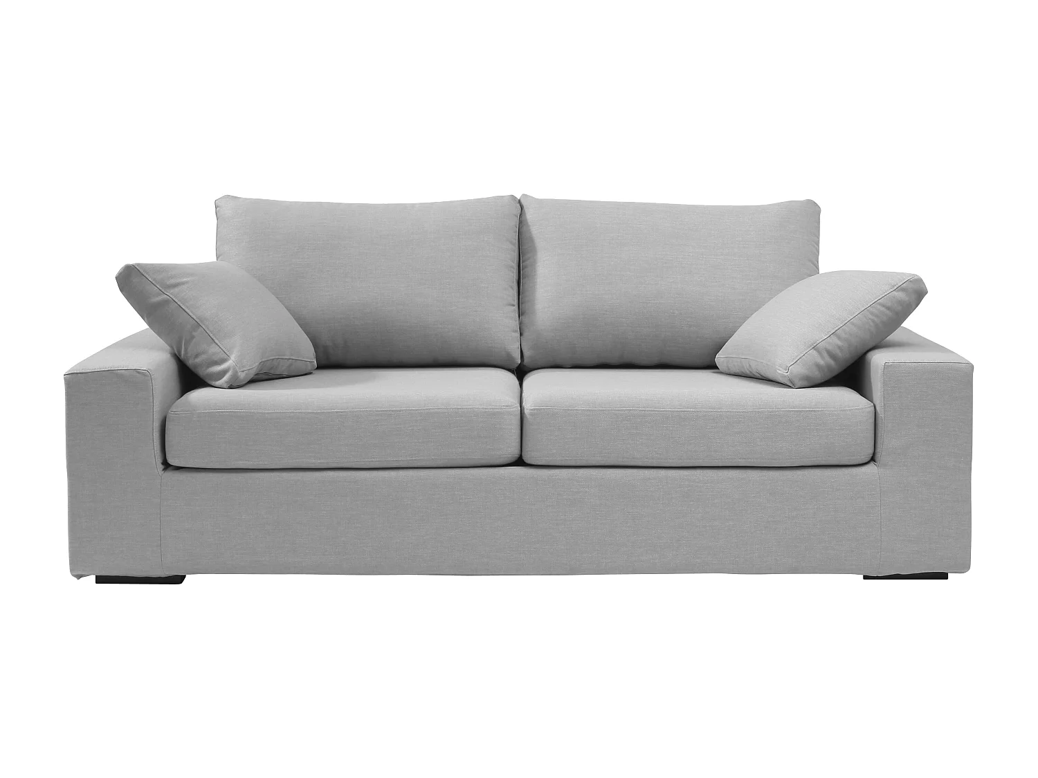 Convertible 6 cm lattes canapé 3 pl DEULE 193 cm tissu Tradition Gris Clair - Fab. France