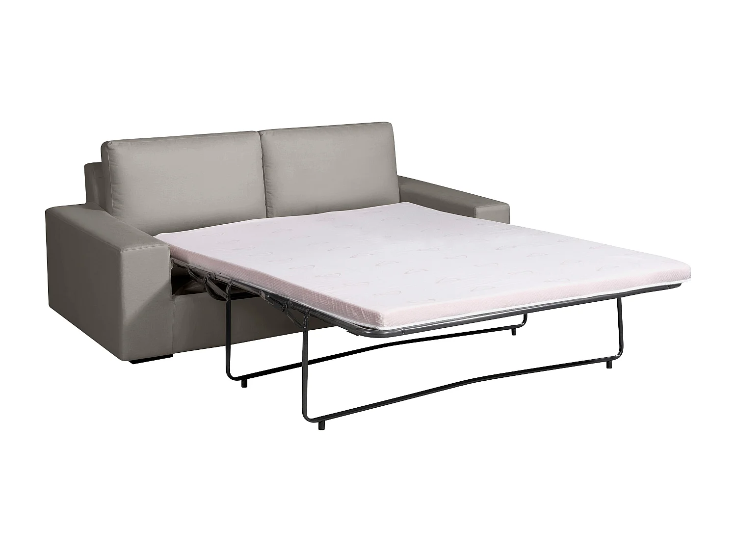 Convertible 6 cm lattes canapé 3 pl DEULE 193 cm tissu Tradition Gris Clair - Fab. France