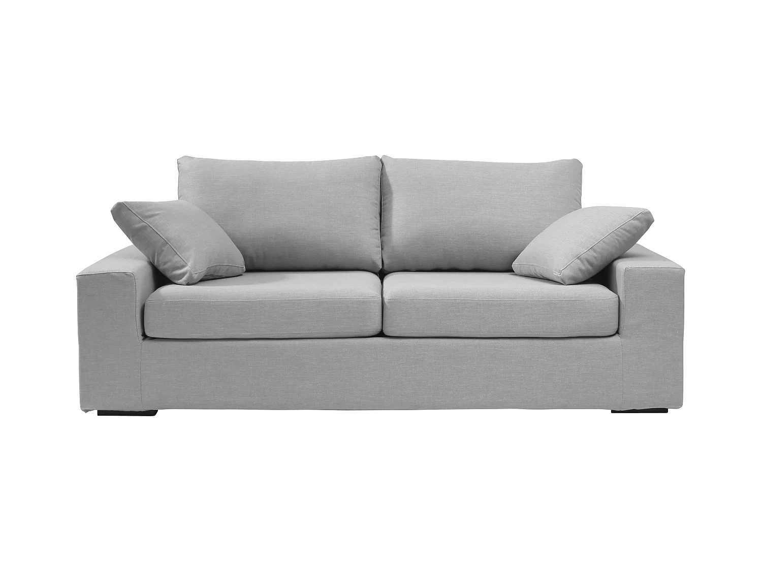 Convertible 6 cm lattes canapé 3 pl DEULE 193 cm tissu Tradition Gris Clair - Fab. France
