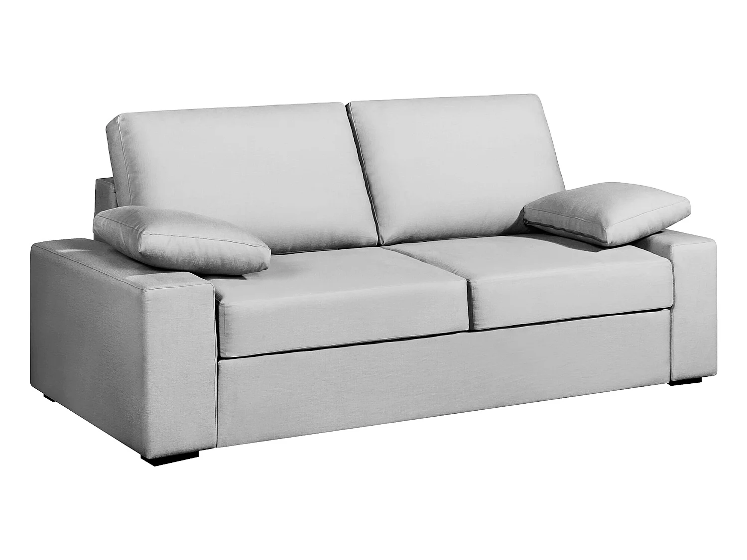 Convertible 14 cm HR 35kg/m³ canapé 3 pl DEULE 203 cm Tradition Gris Clair - Fab. France