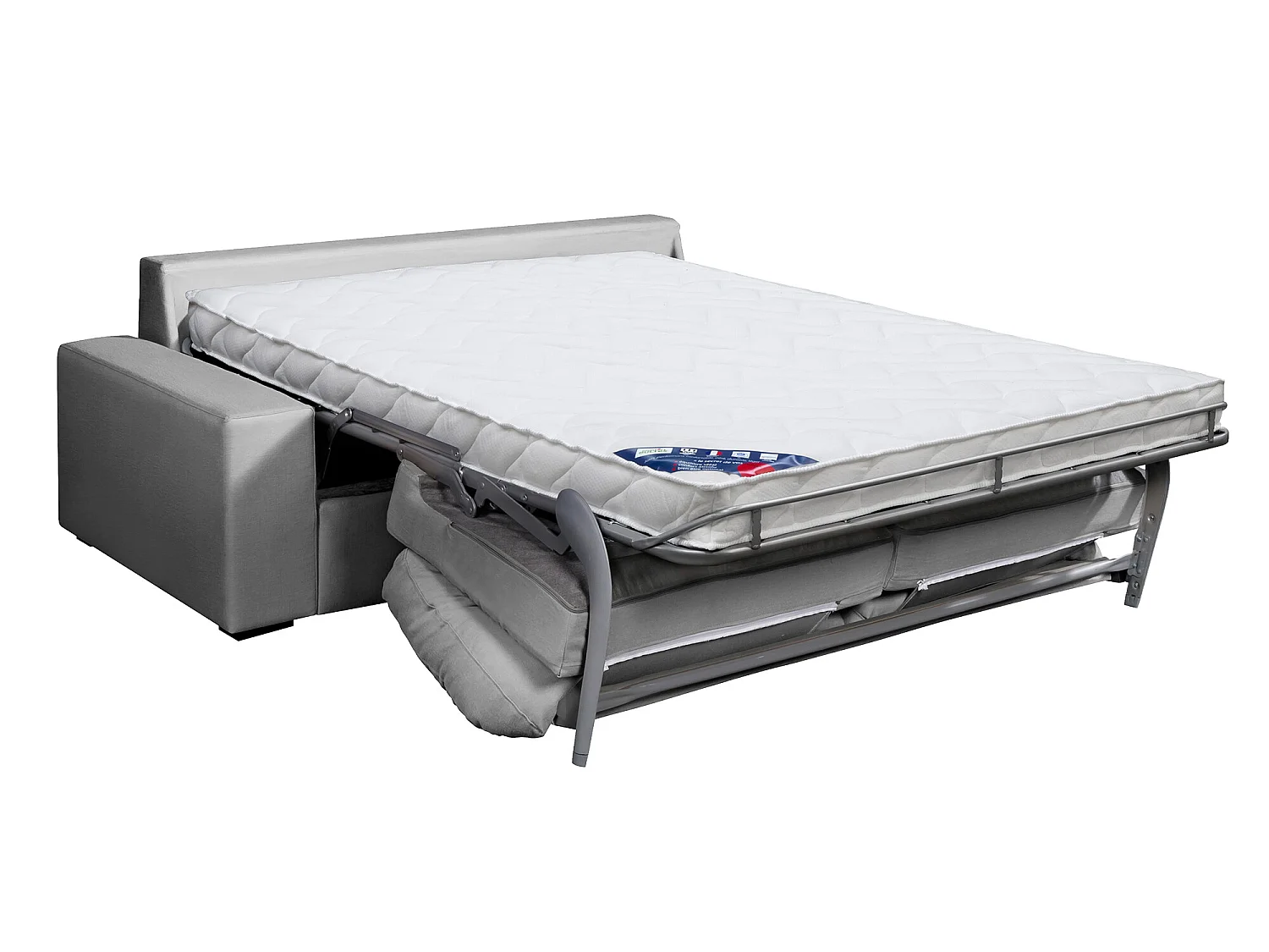 Convertible 14 cm HR 35kg/m³ canapé 3 pl DEULE 203 cm Tradition Gris Clair - Fab. France