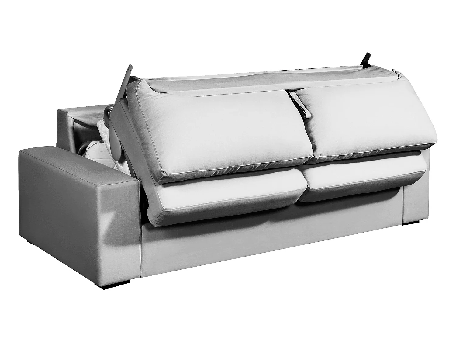 Convertible 14 cm HR 35kg/m³ canapé 3 pl DEULE 203 cm Tradition Gris Clair - Fab. France