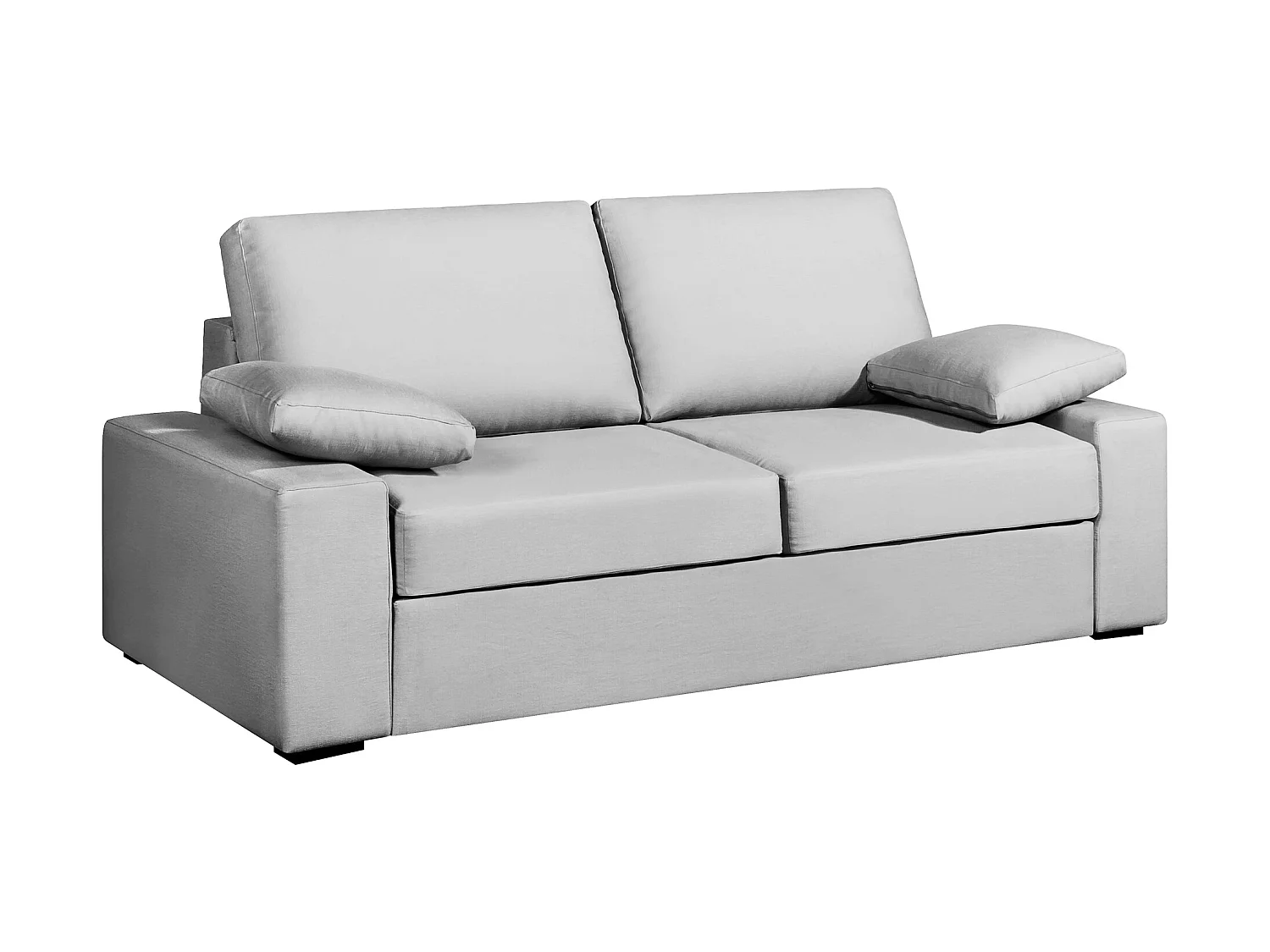 Convertible 14 cm HR 35kg/m³ canapé 3 pl DEULE 203 cm Tradition Gris Clair - Fab. France