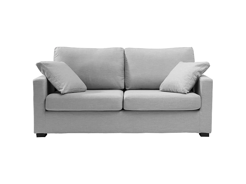 Convertible 14 cm HR 35kg/m³ canapé 3 pl LYS 185 cm tissu Tradition Gris Clair - Fab. France