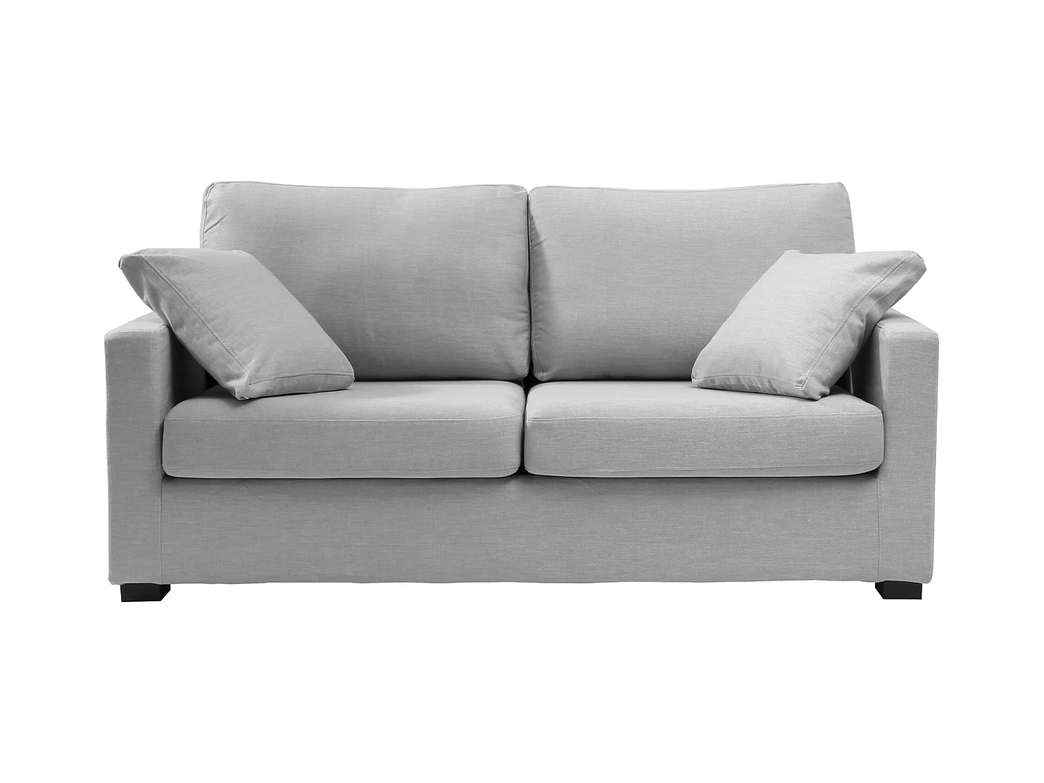 Convertible 14 cm HR 35kg/m³ canapé 3 pl LYS 185 cm tissu Tradition Gris Clair - Fab. France