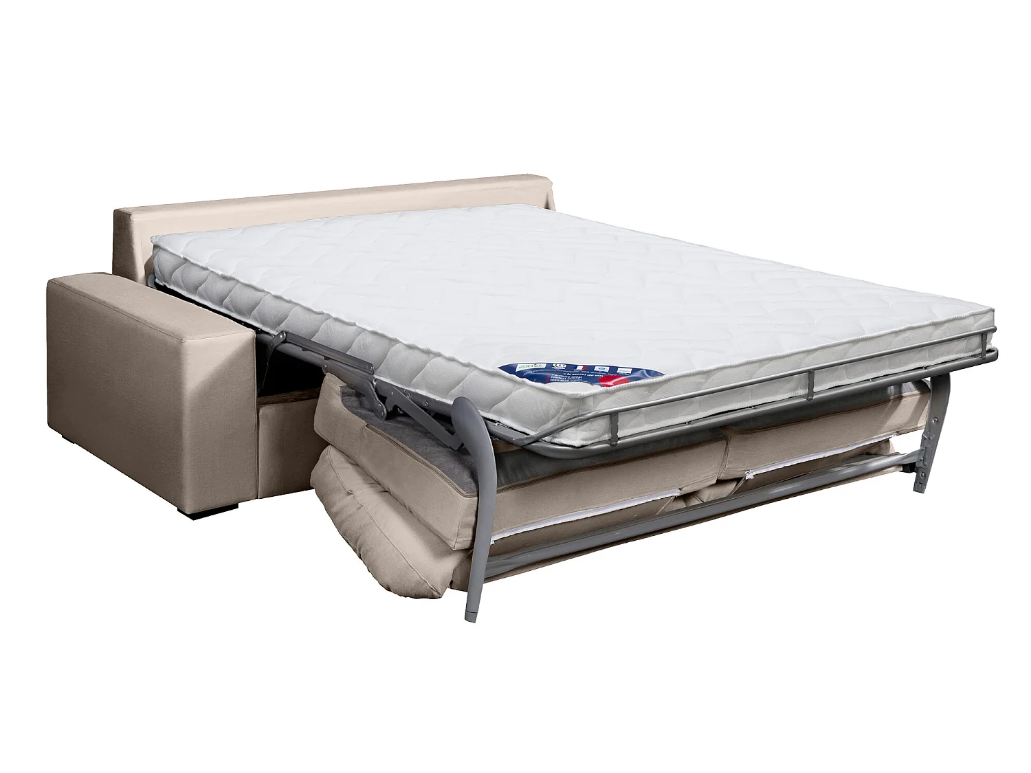 Convertible 14 cm HR 35kg/m³ canapé 3 pl DEULE 203 cm Tradition Beige - Fab. France