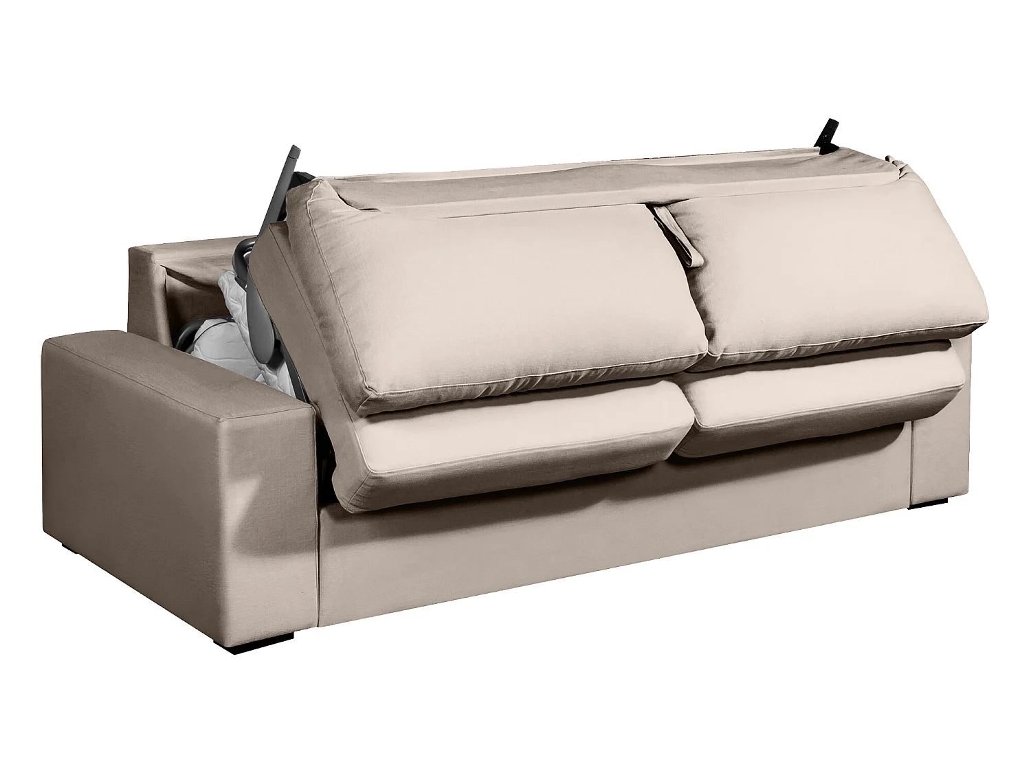 Convertible 14 cm HR 35kg/m³ canapé 3 pl DEULE 203 cm Tradition Beige - Fab. France