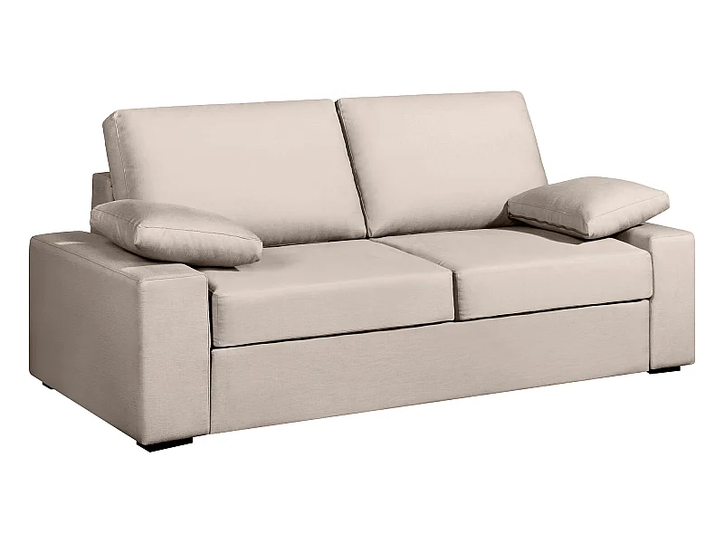 Convertible 14 cm HR 35kg/m³ canapé 3 pl DEULE 203 cm Tradition Beige - Fab. France