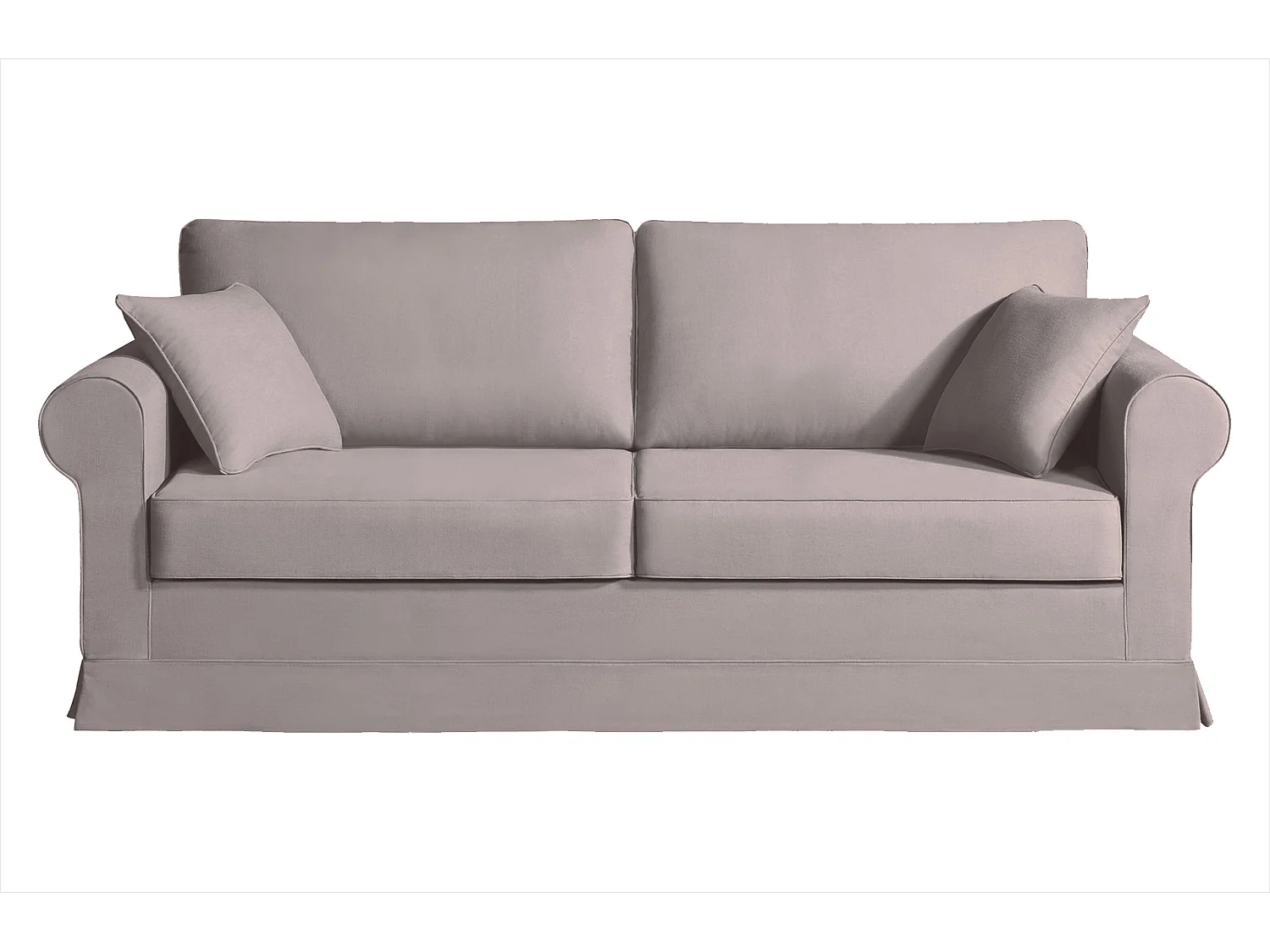 Convertible 14 cm HR 35kg/m³ canapé 4 pl COLME 220 cm tissu Tradition Taupe