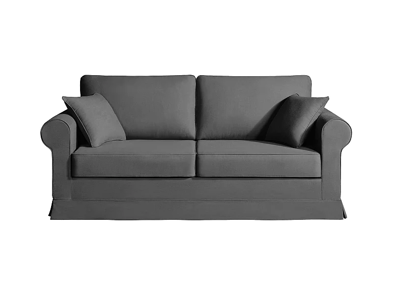Convertible 14 cm HR 35kg/m³ canapé 3 pl COLME 200 cm tissu Tradition Anthracite