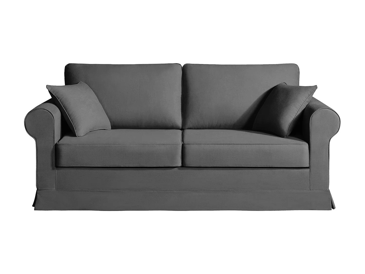 Convertible 14 cm HR 35kg/m³ canapé 3 pl COLME 200 cm tissu Tradition Anthracite
