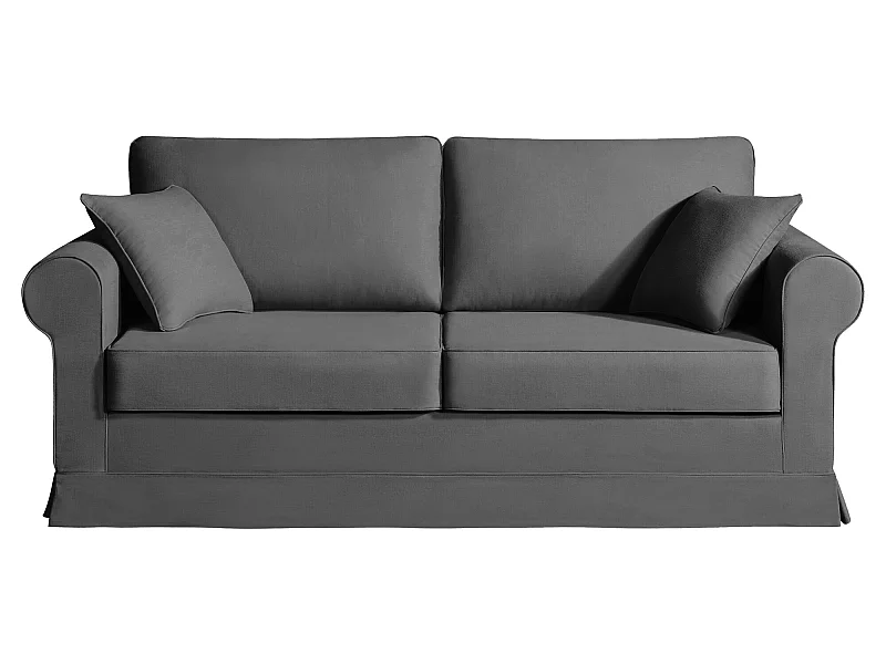 Convertible 14 cm HR 35kg/m³ canapé 3 pl COLME 200 cm tissu Tradition Anthracite