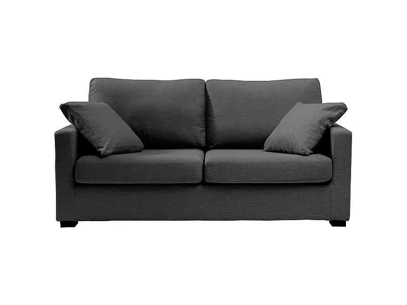 Convertible 14 cm HR 35kg/m³ canapé 3 pl LYS 185 cm tissu Tradition Anthracite - Fab. France