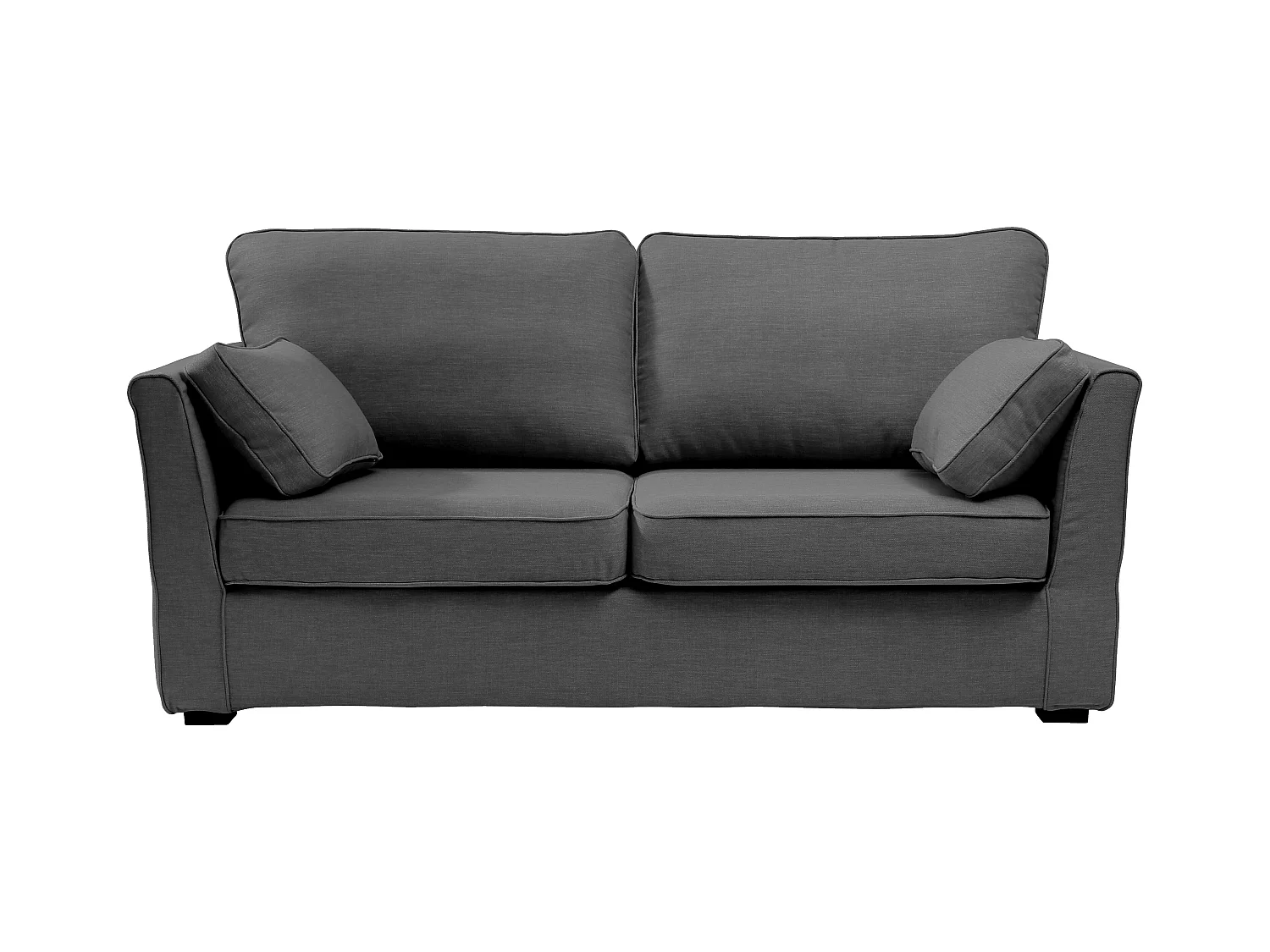Convertible 6 cm lattes canapé 3 pl ESCAUT 185 cm tissu Tradition Anthracite - Fab. France