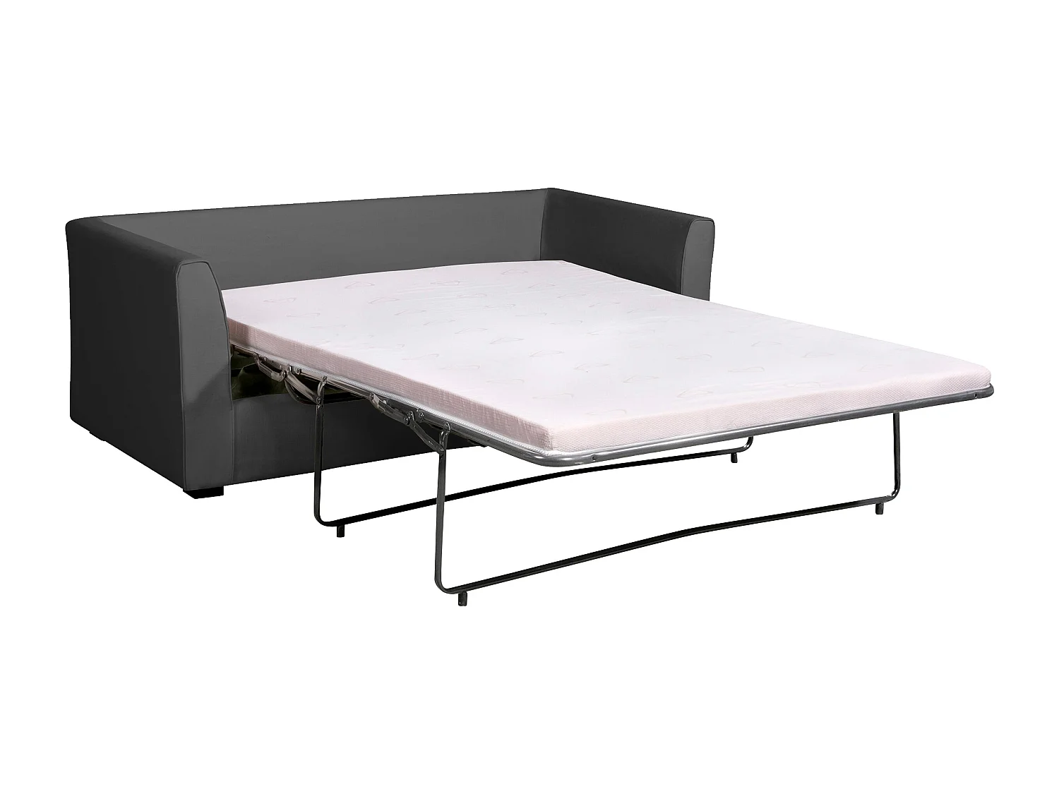 Convertible 6 cm lattes canapé 3 pl ESCAUT 185 cm tissu Tradition Anthracite - Fab. France